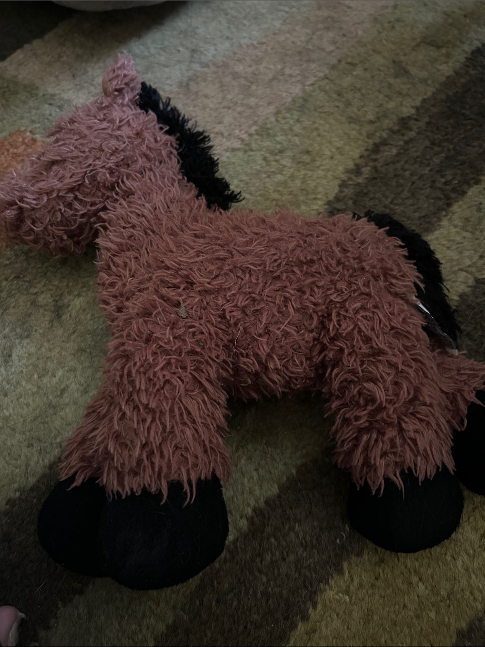 Jellycat Brown Plush Horse Dog Toy with Black Hooves
